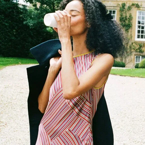 COPY - 【BRAND NEW】DOEN Adelana Silk Dress Le Marais Stripe - Picture 11 of 12